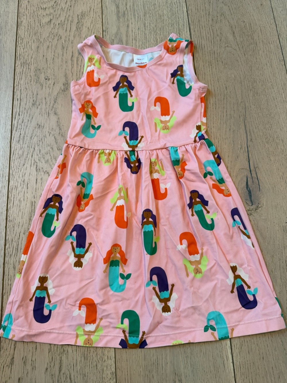 Hanna Andersson Pink Mermaid Print Tank Dress swim suit fabric